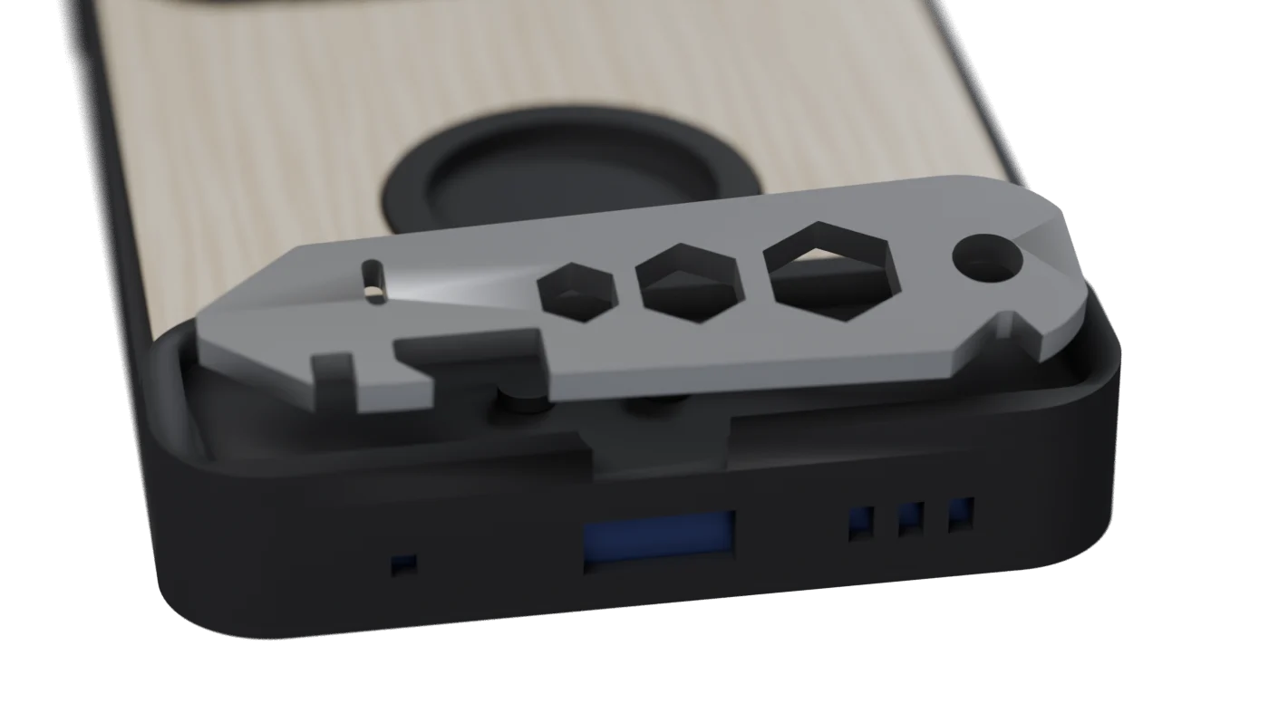 Multitool klickt in die Leiste